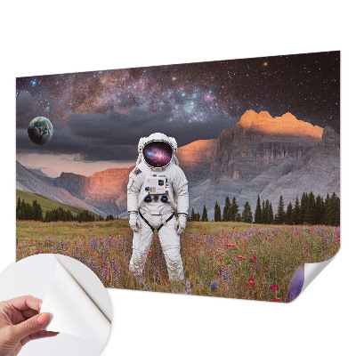Papel de parede para criança com paisagem cósmica