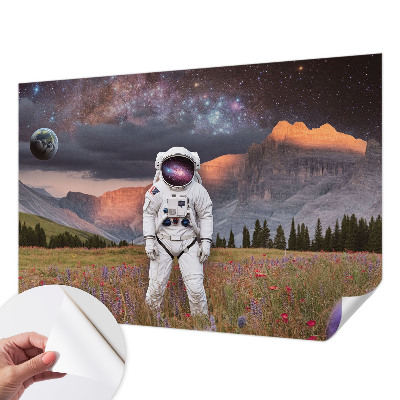 Papel de parede para criança com paisagem cósmica