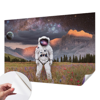 Papel de parede para criança com paisagem cósmica