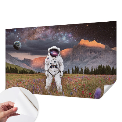 Papel de parede para criança com paisagem cósmica