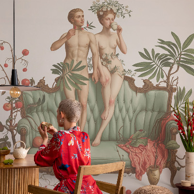 Papel de parede infantil com padrão de elegância misteriosa