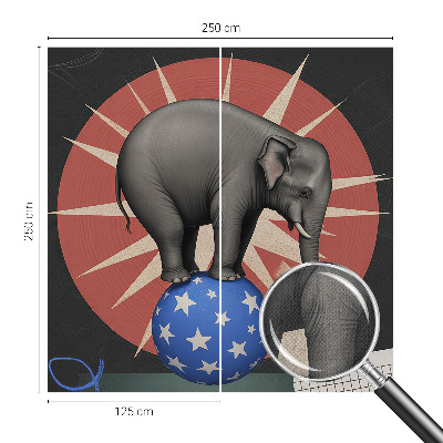 Papel de parede autocolante para sala Elefante de circo