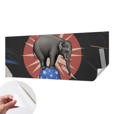 Papel de parede autocolante para sala com estampa de elefante de circo