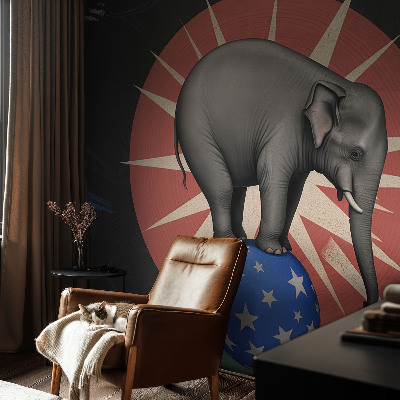 Papel de parede autocolante para sala Elefante de circo