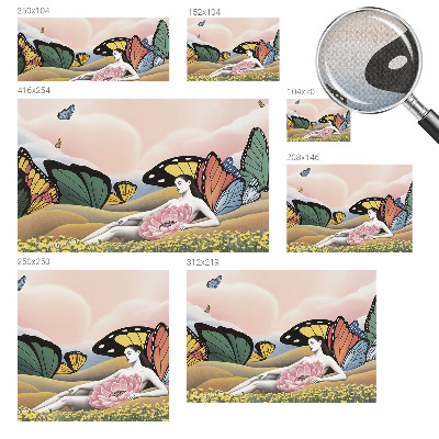 Papel de parede autocolante para quarto Prado das borboletas