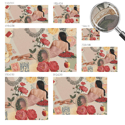 Autocolante de parede fotográfico com padrão floral elegante
