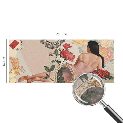 Autocolante de parede fotográfico com padrão floral elegante
