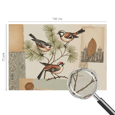 Papel de parede autocolante colagem de pássaros