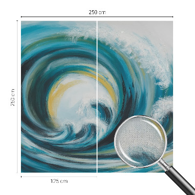 Papel de parede autocolante para quarto com estampa Onda do mar