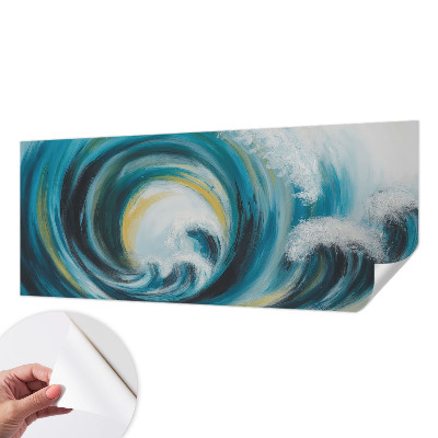 Papel de parede autocolante para quarto com estampa Onda do mar