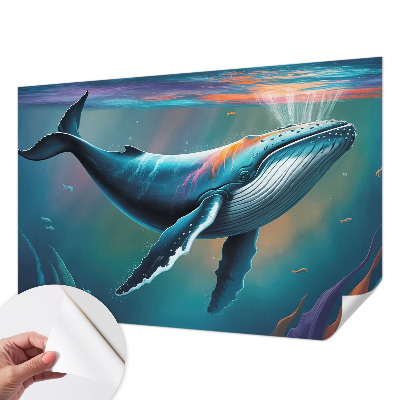Papel de parede autocolante para sala com estampa de gigante marinho