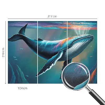 Papel de parede autocolante para sala com estampa de gigante marinho