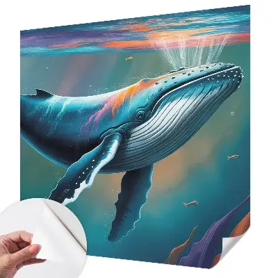 Papel de parede autocolante para sala com estampa de gigante marinho