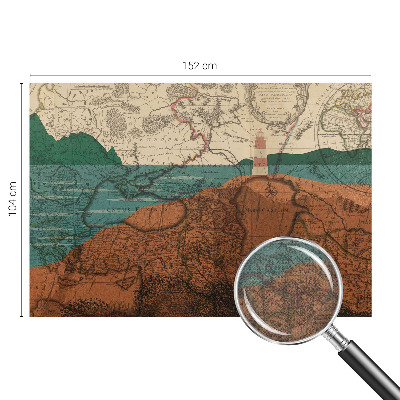Papel de parede autocolante para quarto com estampa de mapa histórico