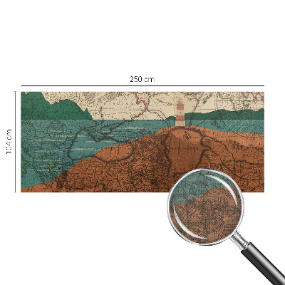 Papel de parede autocolante para quarto com estampa de mapa histórico