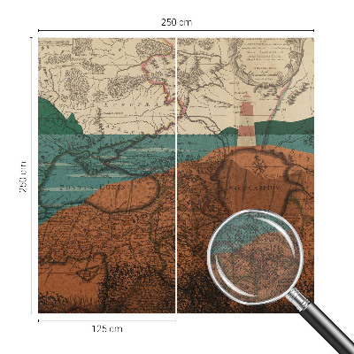 Papel de parede autocolante para quarto com estampa de mapa histórico