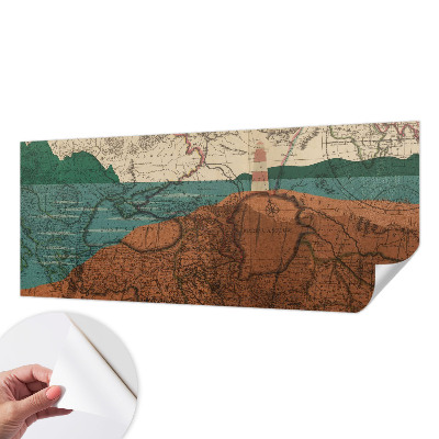 Papel de parede autocolante para quarto com estampa de mapa histórico