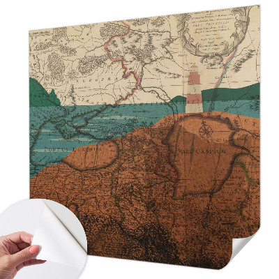 Papel de parede autocolante para quarto com estampa de mapa histórico