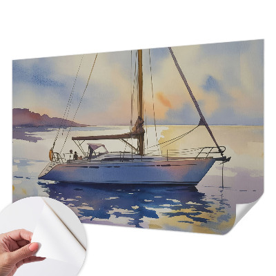 Papel de parede 3D com estampa de veleiro na direção oeste