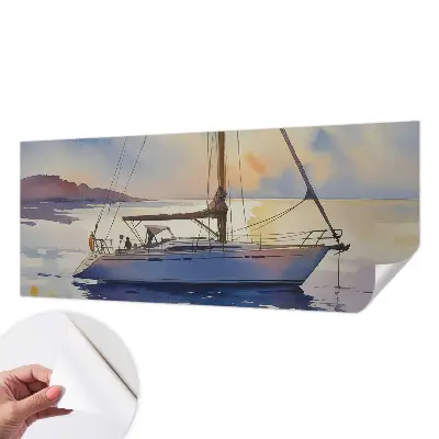 Papel de parede 3D com estampa de veleiro na direção oeste