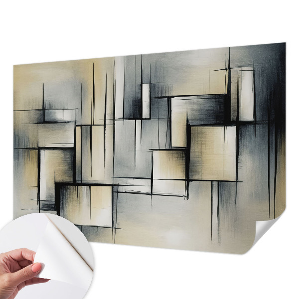 Papel de parede autocolante para sala Geometria abstrata