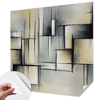 Papel de parede autocolante para sala Geometria abstrata