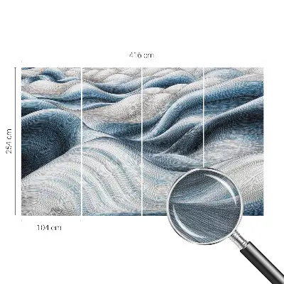 Papel de parede autocolante para sala com padrão de ondas suaves