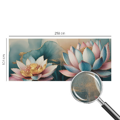 Papel de parede autocolante para quarto com estampa 'Lótus da Harmonia'