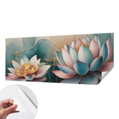 Papel de parede autocolante para quarto com estampa 'Lótus da Harmonia'