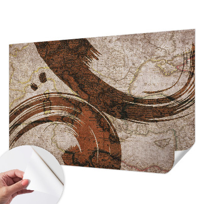Papel de parede 3D com mapa artístico