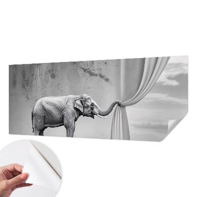 Autocolante de parede fotográfico com estampa de elefante surrealista