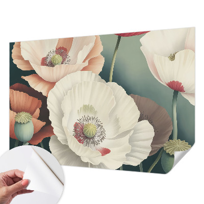 Papel de parede autocolante para sala Beleza floral