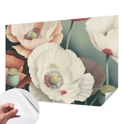 Papel de parede autocolante para sala Beleza floral