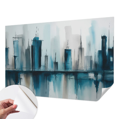 Papel de parede infantil com estampa de paisagens urbanas