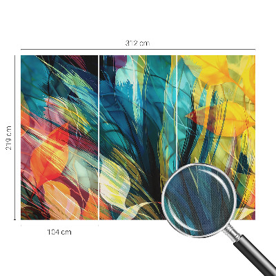 Papel de parede 3D Folhas abstratas