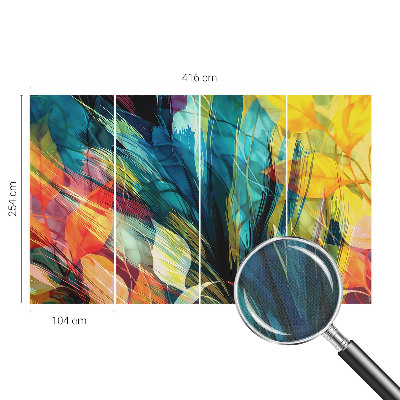 Papel de parede 3D Folhas abstratas