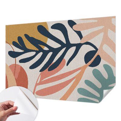 Papel de parede autocolante com padrão de folhas