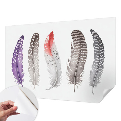 Papel de parede autocolante com padrão de penas