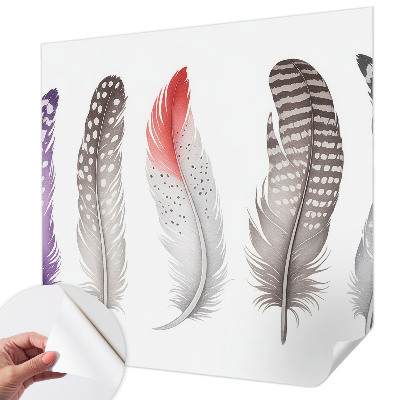 Papel de parede autocolante com padrão de penas