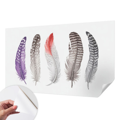 Papel de parede autocolante com padrão de penas