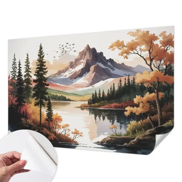 Papel de parede infantil com tema de outono nas montanhas