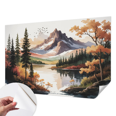 Papel de parede infantil com tema de outono nas montanhas