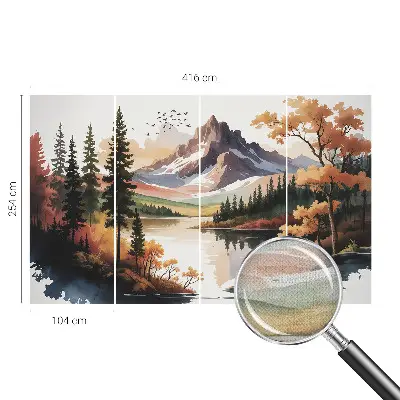Papel de parede infantil com tema de outono nas montanhas