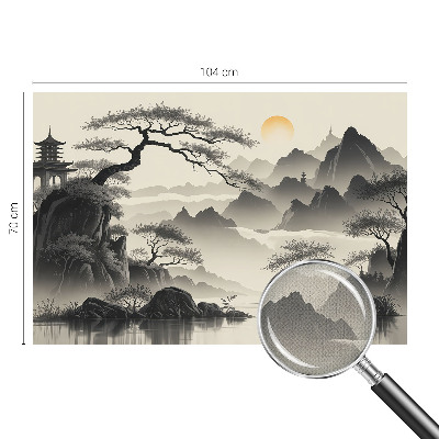 Papel de parede autocolante para sala Paisagem oriental