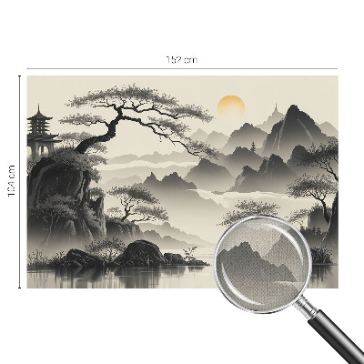 Papel de parede autocolante para sala Paisagem oriental