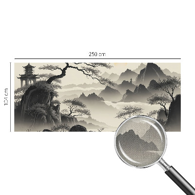 Papel de parede autocolante para sala Paisagem oriental