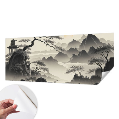 Papel de parede autocolante para sala Paisagem oriental