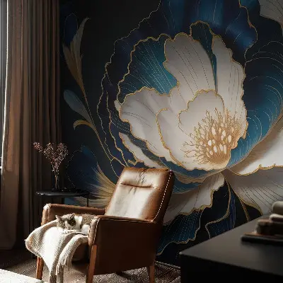 Papel de parede autocolante para quarto com estampa floral