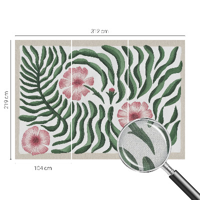 Papel de parede para criança Flores e folhas