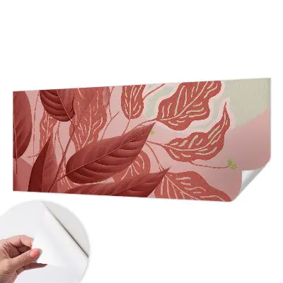 Papel de parede autocolante para sala com padrão de folhas orgânicas